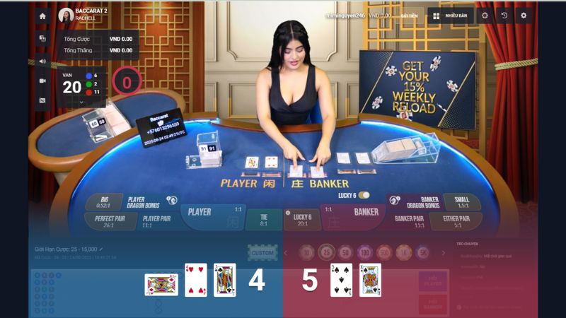 Bàn cược trò chơi Baccarat Livestream 