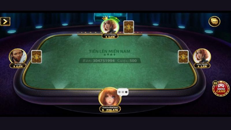 Giao diện chơi game bài Tiến Lên Miền Nam tại nhà cái