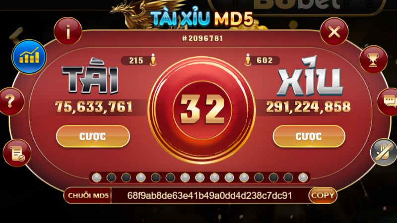 Trò chơi tài xỉu MD5 cung cấp 2 cửa cược chính